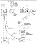 27 Inch Cable Drive Bathtub Drain Trim Kit With White Powder Coated Rotary Knob standard pop up stopper parts diagram.