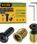 Woodworking Threaded Inserts and Bolts Kit for DIY Furniture Repair, 40 Sets, 1/4-20 x 19/32 Inch Inserts with hex wrenches