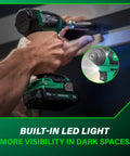 Using 18V MultiVolt Brushless Impact Driver Kit With 2 Batteries in tight space, built-in LED light feature visible