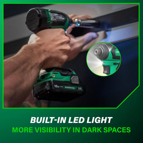 Using 18V MultiVolt Brushless Impact Driver Kit With 2 Batteries in tight space, built-in LED light feature visible