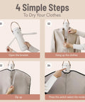 4-step guide using Portable Electric Clothes Dryer With Shoe Drying Attachment And Foldable Drying Rack Ultra Quiet Motor Auto Shutoff