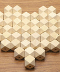 Unpainted Faceted Geometric Wood Beads 16mm With 3.5mm Holes Natural Color For DIY Jewelry Making 100 Pieces Dope Assortment