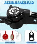 Hydraulic Disc Brake Set For Mountain Bikes With Left Front 800mm And Right Rear 1500mm Cables Aluminum Levers Calipers Post Mount IS Adapter Fit Ebike And Fat Bikes showing resin brake pad and protective plate.