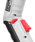 Kickass Compact Cordless Drill Driver Kit Boasts A Super Sleek Body With A Beast Mode 4.2V Lithium Battery And Powerful Led Work Light For Blazing Fast Drilling On Every Home Job grip with controls and battery slot visible