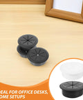 20 Piece Desk Cable Grommet Kit For Office Desks With Slick Black And White Wire Hole Covers Easy No Tool Install Conceal Cables On Your Computer Desk Plastic Grommets And Plugs For A Clean Tidy Pro-Grade Workspace, black and white