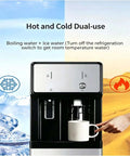 Slick Bottleless Water Dispenser Featuring Straight Up Four Stage Filtration And Game Changing Tankless Direct Connect Design For Crisp Instant Hot Cold Or Warm Water Daily At Home Or Office with hot and cold dual-use feature.