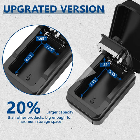 Lock It Down Tight With This Solid Window Mount Security Box Designed With A Slick Four Digit Combo Dial and a Clever Emergency Backup Key. Interior dimensions shown.