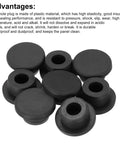 8 Pack T Shaped Silicone Plugs 19mm Three Quarters Inch Dia Round Rubber Stoppers Snap In Hole Seals Black
