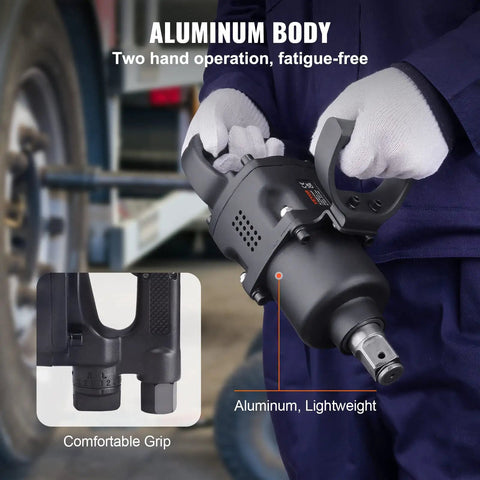 1 Inch Air Impact Wrench With Up To 2730 Ft-Lbs Breakaway Torque Beastly Lightweight Pneumatic Impact Gun With Two Handles