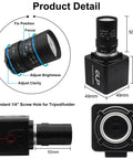Global Shutter 90fps USB Camera With 10X 5-50mm Varifocal Lens for Golf Swing Analysis, shown with adjustable focus dial.