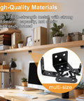 96Pcs Black Stainless Steel L Corner Brackets And Flat Mending Plates Set displayed in home office setting