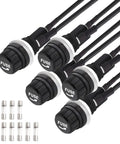 Heavy Duty Panel Mounted 5x20mm Screw Cap Fuse Holders With Pre Soldered Wires And Quick Blow Glass Tube Fuses Plug And Play No Sweat Setup For Car Stereo Electronic Circuit Boards.