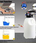Real Deal Pneumatic Fluid Extractor And Automatic Transmission Oil Dispenser Kit With Three Meter Dipstick Tubes For No Sweat Vehicle Maintenance And Slick Draining, detailing fluid extraction process.