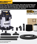 StealthSonic 10 Gallon Wet Dry Shop Vacuum With Ultra Quiet Motor, includes hose, nozzle, crevice tool, filter, and more