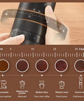 Portable Electric Coffee Grinder With Ceramic Burrs And Digital Scale, Usb Rechargeable Cordless Design for espresso settings.