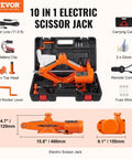 Electric Car Jack 3 Ton 6600 Lbs 12V Scissor Jack With Remote Control And Double Saddles Portable Car Jack For Sedan SUV Truck Tire Change Roadside Emergency Rescue shown in case with accessories
