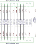 24-20 Pin ATX DC Power Supply Breakout Board Module circuit diagram with LEDs and terminal blocks labeled for connections.