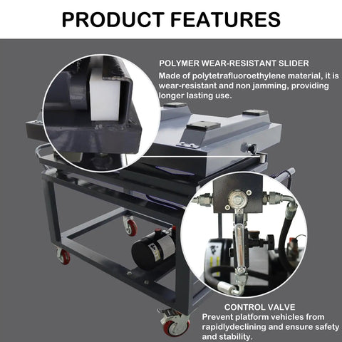 Heavy Duty Electric Scissor Lift For EVs With 1000 Kg Capacity And 1800 mm Rise Featuring A Rock Solid 6 Degree Tilt Table And Slick Side Sliding Base 220 V Power Makes Its Shop Jobs A Total Breeze