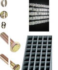 Grade 8 Coarse Thread Bolt Nut And Washer Assortment Kit With 1496 Pieces In A Metal 40 Hole Bin for DIY projects.
