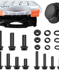 Beefy 830 Piece Carbon Steel Hex Flange Bolts Kit For Furniture, Corrosion Resistant Coated Hardware With Metric Sizes displayed.