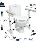 Built Tough Heavy Duty Toilet Safety Rails With Stable Stainless Steel Frame Grab Bar Handles Adjustable Height And Width