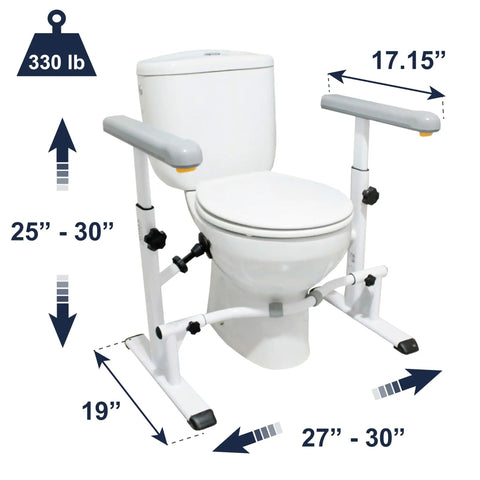 Built Tough Heavy Duty Toilet Safety Rails With Stable Stainless Steel Frame Grab Bar Handles Adjustable Height And Width