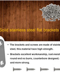 Solid stainless steel flat brackets and screws with round ends, part of 20 Pieces Stainless Steel Straight Brace Brackets 2 Inch Flat Mending Plates set.