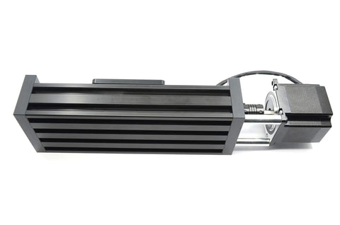 300mm 4080U Screw Slide Table Linear Actuator Kit for 3D Printers with aluminum alloy and black finish, side view