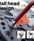 Top Tier 28-Piece Color-Coded Hex Key And Torx Wrench Set With Magnetic Ball Ends For SAE Metric Bolt Fixin' Plus T-Handle Speed Wrench Tool Kit Perfect For Guys Who Like Pro Gear, 25° ball-end hex key on metal part
