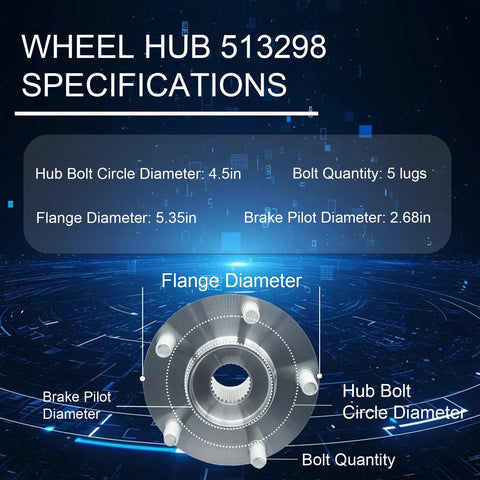 Front Wheel Bearing Hub Assembly Replacement For Nissan Rogue 2008 2013 Rogue Select 2014 2015 Sentra 2008 2012 5 Lug specs