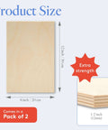 Front view of Baltic Birch plywood sheet, 8 x 12 inches, 1/2 inch thick, pack of 2
