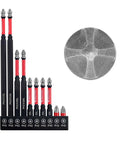 Diamond Grit PH2 Screwdriver Bit Set 10 Piece Magnetic Drill Bits For Stainless Steel Screws Anti Slip Grip Hardened S2 Steel With CNC