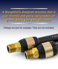 Close-up of fittings on Heavy Duty 3/8 Inch Rubber Air Brake Hose 50 Foot Roll Black Replacement for 9003006 Pneumatic Kit