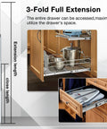 Heavy Duty Drawer Slides Full Extension Runners 12 To 40 Inch Side Mount Rails for Drawers in Kitchen Cabinet