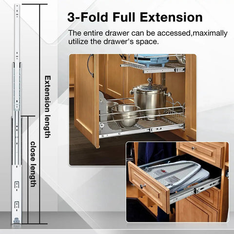 Heavy Duty Full Extension Drawer Slides Ball Bearing Side Mount Rails Built Tough For Heavy Loads And Smooth Pulls Rock Solid Setup for kitchen drawer.