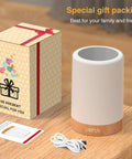 Touch Control Dimmable Bedside Table Lamp With RGB Color Changing And Warm White Light For Bedroom And Living Room, gift box