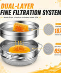 Double Mesh Honey Strainer for Beekeeping, Coarse Top Screen and Fine Bottom Screen Filter with honey dripping, 9x14 Inch