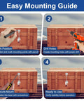 Installation steps of Beefy Industrial Strength Toggle Clamp Set 304 Stainless Steel 1320 Lb Capacity on wooden crate.