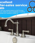 Image of Moen 96778 O-Ring Kit For Kitchen Faucets, Durable Rubber Spout Seals, visible next to kitchen faucet setup, 2-pack