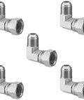 5 Pack 90 Degree JIC 37 Degree Hydraulic Elbow Fittings Half Inch JIC Male X Half Inch JIC Female With Beefed-Up Protection Cover Swivel Crimp