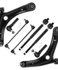 Dodge Caliber Front Lower Control Arms With Ball Joints And Sway Bar End Links Tie Rods Rack Boots 8pc Suspension Kit