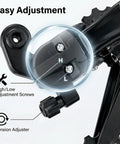 Close-up of 7/8 Speed Rear Derailleur with tension adjuster and high/low adjustment screws for mountain and road bikes.