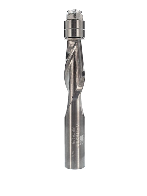 Half Inch Diameter Spiral Flush Trim Router Bit Upcut For Flush Cuts In Hardwood And Laminate With One And A Quarter Inch Cutting Length