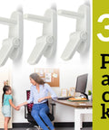 3 Pack Kidproof Toddler Door Lever Lock For Easy One Hand Operation For Parents And Caregivers Durable ABS With 3M Adhesive Backing No Tools Needed Quick Install Keeps Little Ones From Opening Doors product image
