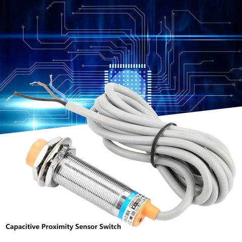 Inductive And Capacitive Proximity Sensor Switch With 3 Wires NPN NC coiled cable, precise detection for metal and non-metal targets.