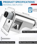 10 Pack Soft Close Cabinet Hinges Adjustable Hydraulic Slow Damper For Kitchen And Closet Doors Face Frame And Frameless Cabinets technical specifications with dimensions and material details