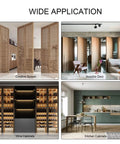 Image showing applications of 75mm 360 Degree Hidden Door Pivot Hinge Set in cabinets, doors, screens, and cupboards.