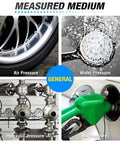 MEANLIN 2.5-inch stainless pressure gauge collage showing air, water, hydraulic, oil pressures (4 items) 0–100 psi