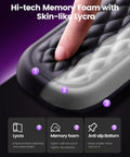 Ergonomic Wrist Rest For Keyboard And Mouse, Memory Foam Arm Cushion With Soft Lycra Cover, cushioned surface close-up with hand