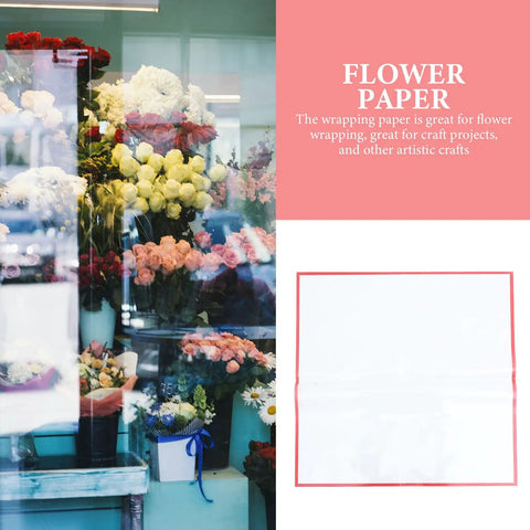 Red Flower Wrapping Paper For Bouquets 20 Sheets BOPP Flower Bouquet Packaging displayed beside flower shop window 🌹